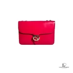 Gucci Dollar pinkish red polished calfskin Interlocking G chain shoulder bag, view 2