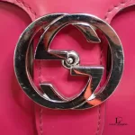 Gucci Dollar pinkish red polished calfskin Interlocking G chain shoulder bag, view 25