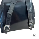 Gucci black nylon and patent leather backpack with bamboo handle, view 10