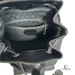 Gucci black nylon and patent leather backpack with bamboo handle, view 26
