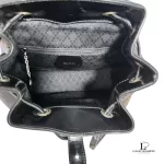 Gucci black nylon and patent leather backpack with bamboo handle, view 27