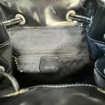 Gucci black nylon and patent leather backpack with bamboo handle, view 28