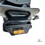 Gucci black nylon and patent leather backpack with bamboo handle, view 21