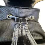 Gucci black nylon and patent leather backpack with bamboo handle, view 23