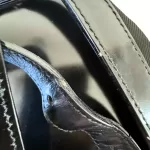 Gucci black nylon and patent leather backpack with bamboo handle, view 29
