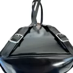 Gucci black nylon and patent leather backpack with bamboo handle, view 13