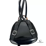 Gucci black nylon and patent leather backpack with bamboo handle, view 12