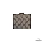 Gucci brown monogram canvas short bifold wallet, view 2