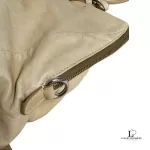 Prada large beige soft leather bowler-style tote bag, view 10