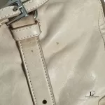 Prada large beige soft leather bowler-style tote bag, view 15