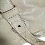 Prada large beige soft leather bowler-style tote bag, view 28