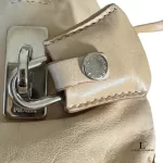 Prada large beige soft leather bowler-style tote bag, view 19