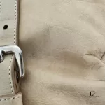 Prada large beige soft leather bowler-style tote bag, view 31