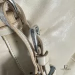 Prada large beige soft leather bowler-style tote bag, view 32