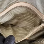 Prada large beige soft leather bowler-style tote bag, view 35