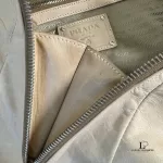 Prada large beige soft leather bowler-style tote bag, view 38
