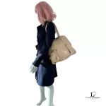 Prada large beige soft leather bowler-style tote bag, view 41