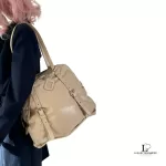 Prada large beige soft leather bowler-style tote bag, view 42