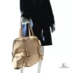 Prada large beige soft leather bowler-style tote bag, view 44