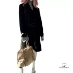 Prada large beige soft leather bowler-style tote bag, view 43