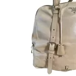 Prada large beige soft leather bowler-style tote bag, view 9