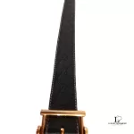 Gucci black Guccissima leather belt with gold buckle, size 85, view 6