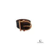 Gucci black Guccissima leather belt with gold buckle, size 85, view 2
