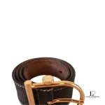 Gucci black Guccissima leather belt with gold buckle, size 85, view 4