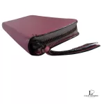 Anna Sui pink puce leather long zip wallet, view 18