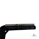 Anna Sui midnight blue patent leather rose-stamped flap wallet, view 22