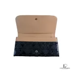 Anna Sui midnight blue patent leather rose-stamped flap wallet, view 7