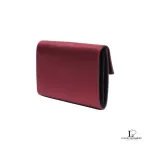 Prada maroon Tessuto nylon trifold medium wallet with logo plaque, view 3