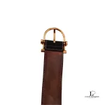 Gucci black Guccissima leather belt with gold buckle, size 85, view 7