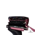 Anna Sui pink puce leather long zip wallet, view 12