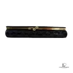 Anna Sui midnight blue patent leather rose-stamped flap wallet, view 4