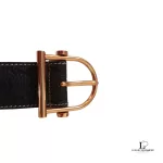 Gucci black Guccissima leather belt with gold buckle, size 85, view 3