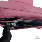 Anna Sui pink puce leather long zip wallet, view 13