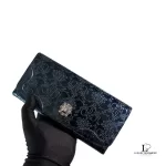 Anna Sui midnight blue patent leather rose-stamped flap wallet, view 23