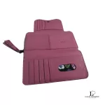 Anna Sui pink puce leather long zip wallet, view 7