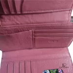 Anna Sui pink puce leather long zip wallet, view 9