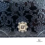 Anna Sui midnight blue patent leather rose-stamped flap wallet, view 21