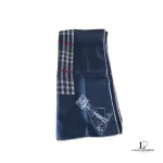 Burberry blue and white pure silk scarf, view 2