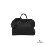 Pre-loved Prada ruffle bauletto black Tessuto nylon and leather bag, front view – secondhand designer, NZ