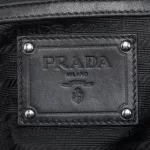 Prada ruffle bauletto black Tessuto nylon and leather bag, view 19