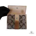 Coach brown monogram canvas medium wallet, view 19