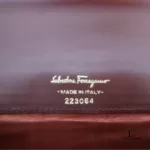 Salvatore Ferragamo maroon leather clutch bag, view 23