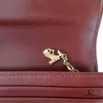 Salvatore Ferragamo maroon leather clutch bag, view 14