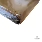 Coach pale yellow patent leather full zip long wallet, view 4