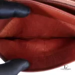 Salvatore Ferragamo maroon leather clutch bag, view 16