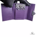 Prada Portachiavi 6 Ganci malva Tessuto and enamel leather key holder, view 10